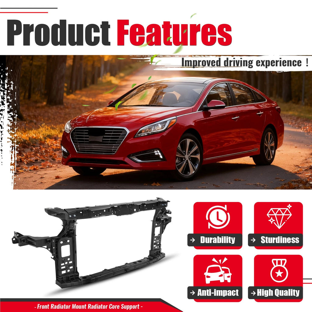 Radiator Core Support for Hyundai Sonata Sport Sedan (2015–2017) #HY1225179