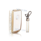White TPU Smart Key Case Skin with Keychain for Mazda CX-5 CX-30 (2019–2024)