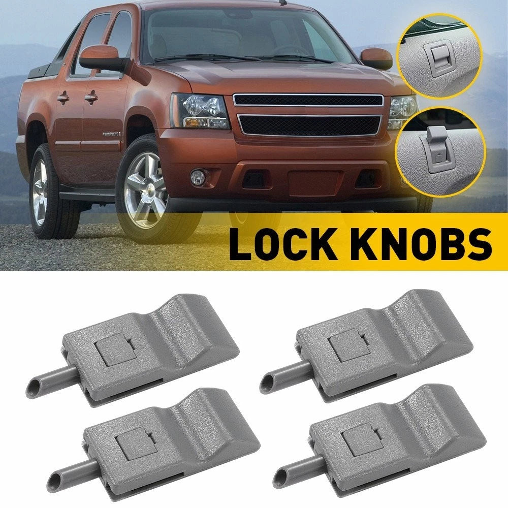 Set of 4 Door Lock Knobs Gray for GMC Yukon (2007–2014)