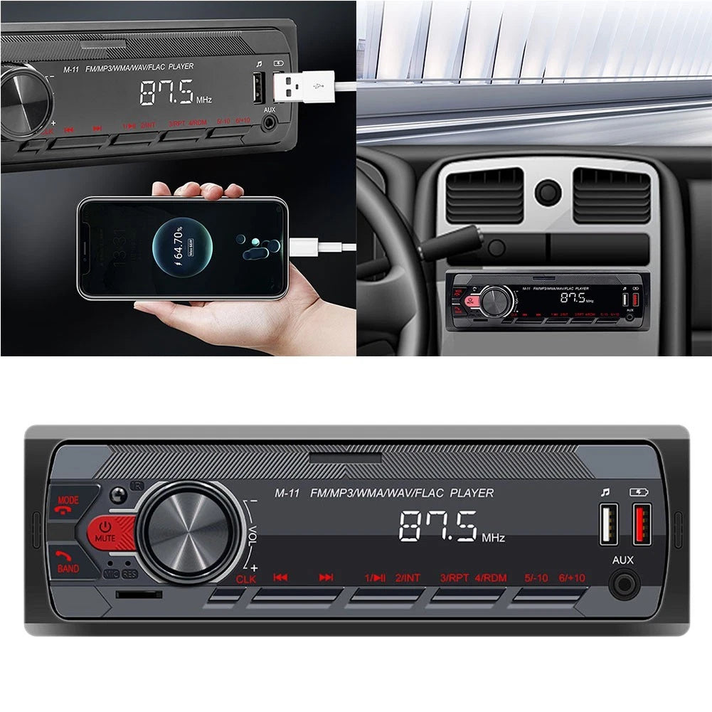 12V Car MP3 Player with AUX and Colorful Lights for Universal Fit
