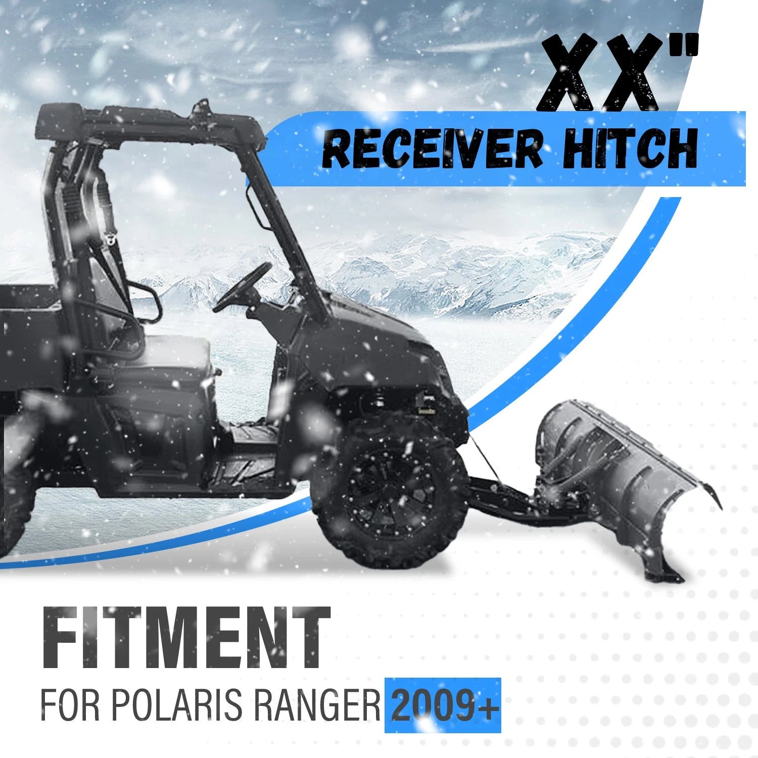 2" Receiver Hitch Plow Mount for Polaris Ranger Midsize (2009–2024)