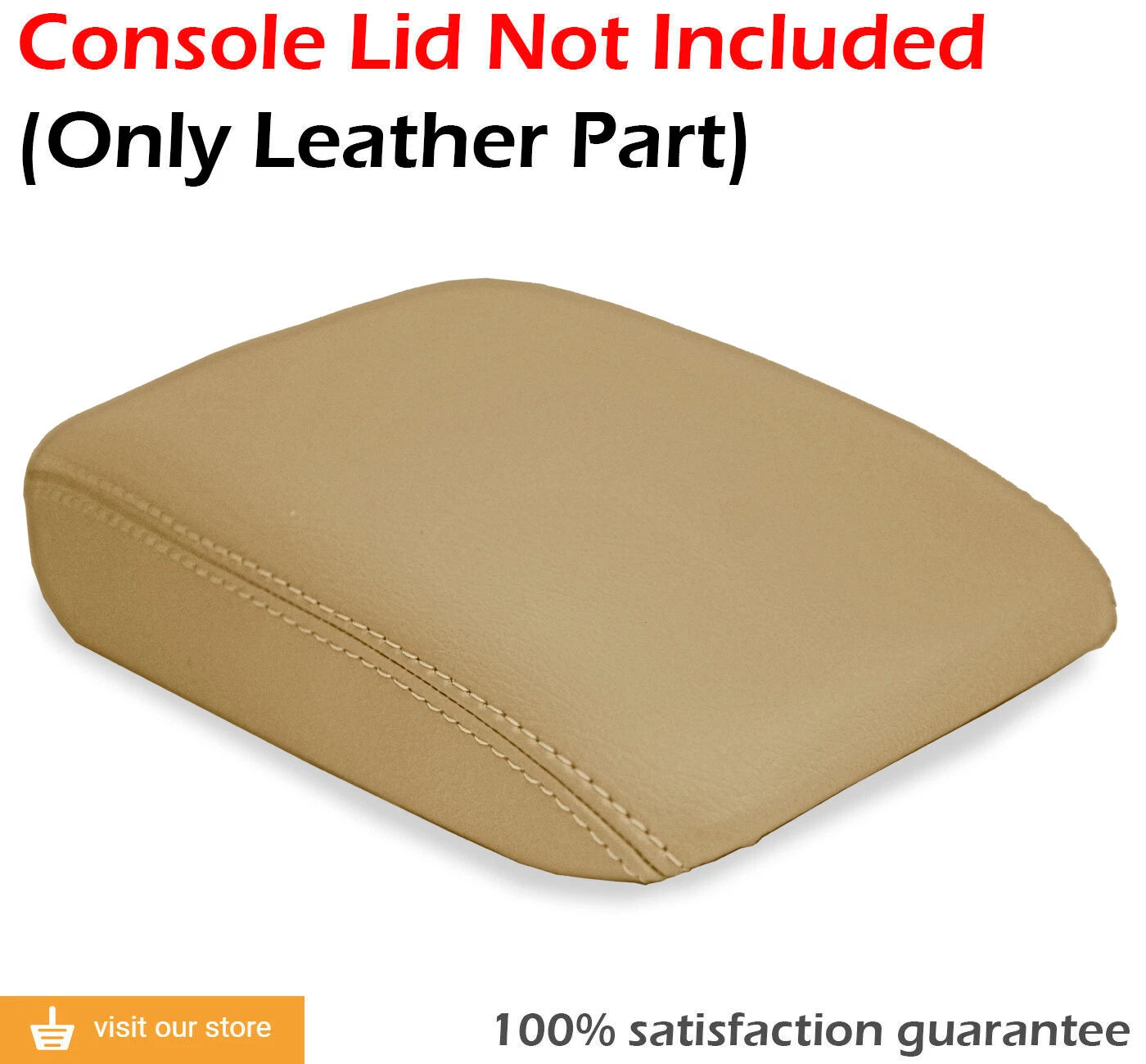 Center Console Lid Armrest Cover for VW EOS (2007–2015) Beige Synthetic Leather