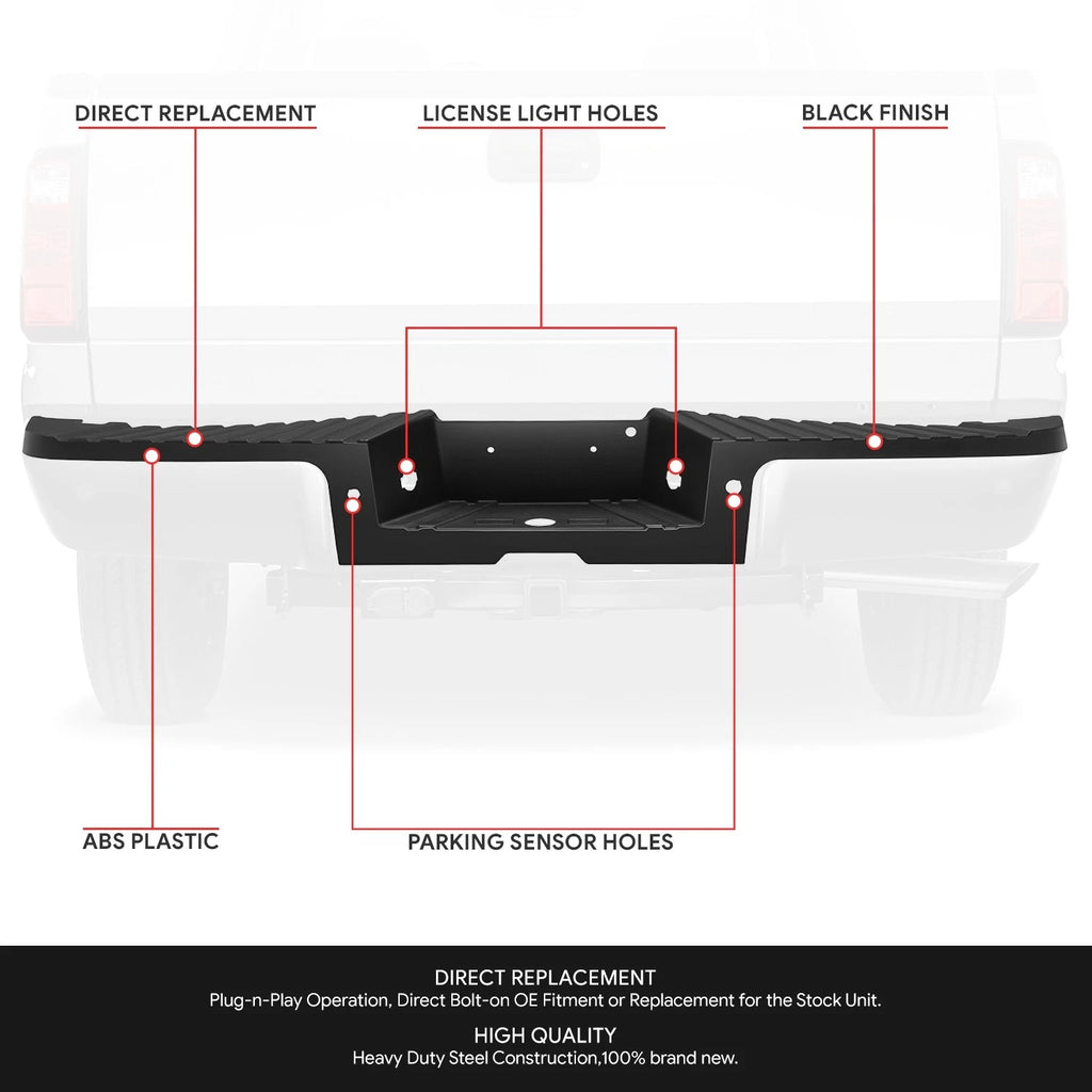 Rear Bumper Step Pad for Ford F-250 F-350 SD (2008–2012) w/ Park Sensor Holes