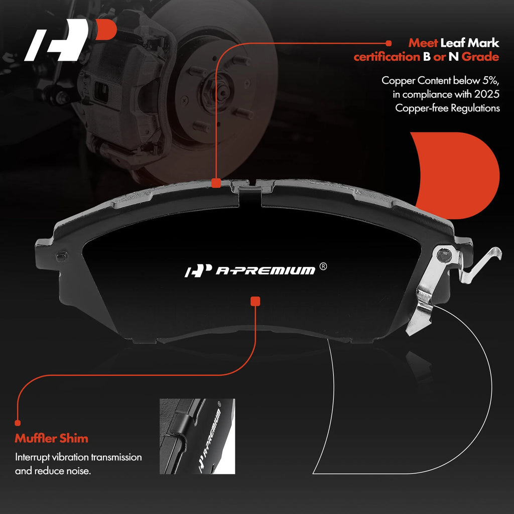 Set of 4 Front Ceramic Brake Pads for Subaru Outback Forester (2010–2019)