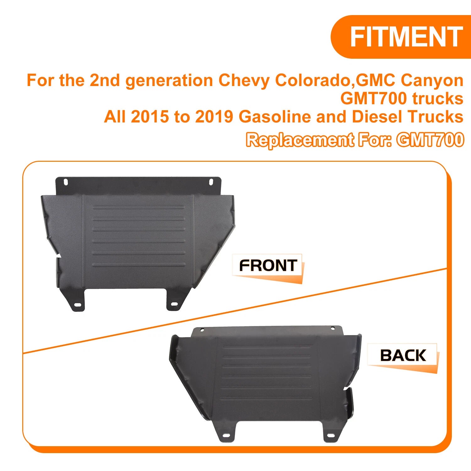 Aluminum Front Lower Skid Plate for Chevy Colorado Canyon (2015–2019)