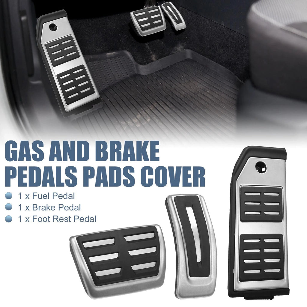 3pcs Gas Brake Foot Rest Pedals Pads Cover for Audi Q7 Q8 (2016–2023)