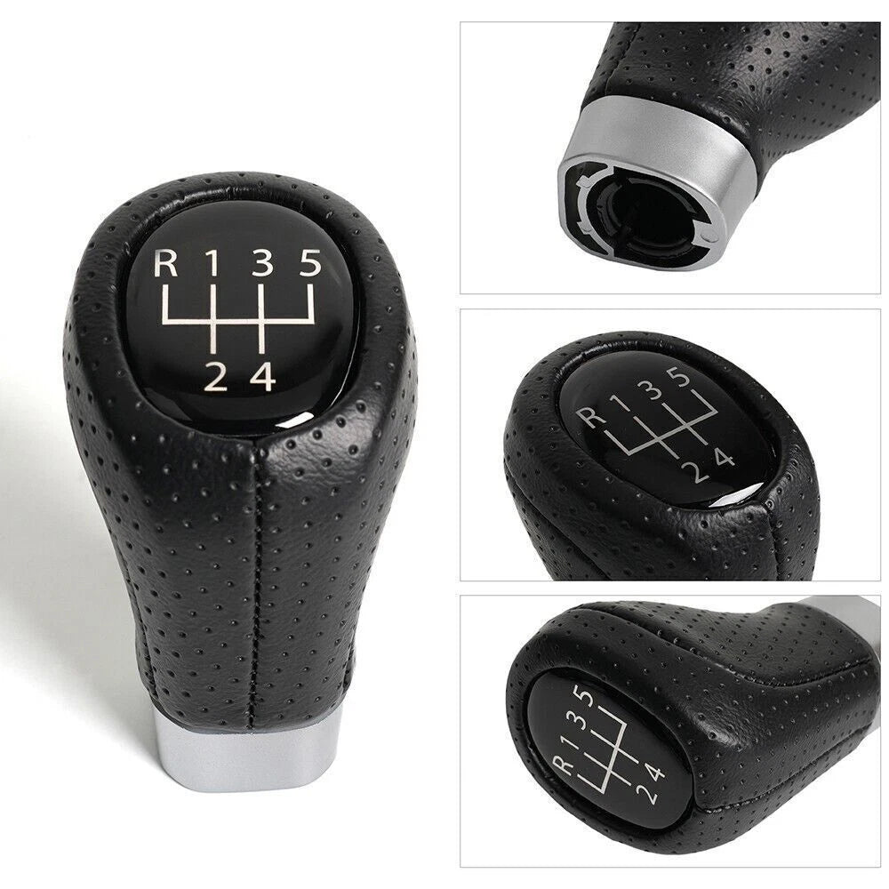 5 Speed Shift Knob Black PU Leather for BMW E36 E46 M3 Z4 E90 E91 E92 M5 E39 (1992–2013)
