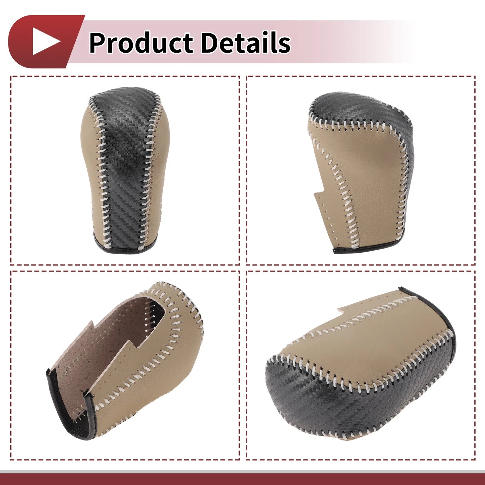 1Pc Gear Shift Knob Cover for Honda Inspire (2023) Beige Faux Leather