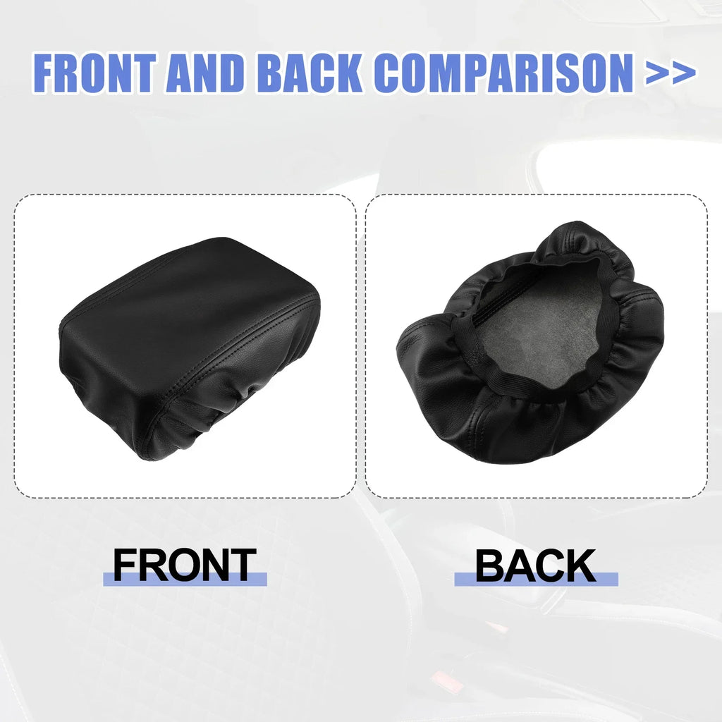 Center Console Armrest Cover for Hyundai Tucson 2016-2021 Faux Leather Black