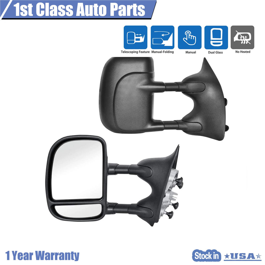 Pair Towing Mirrors for Ford F-250 F-350 F-450 Super Duty (1999–2007)