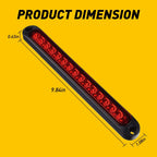 15-LED Red 10" Sealed Truck Trailer Strip Brake Tail Light Bar