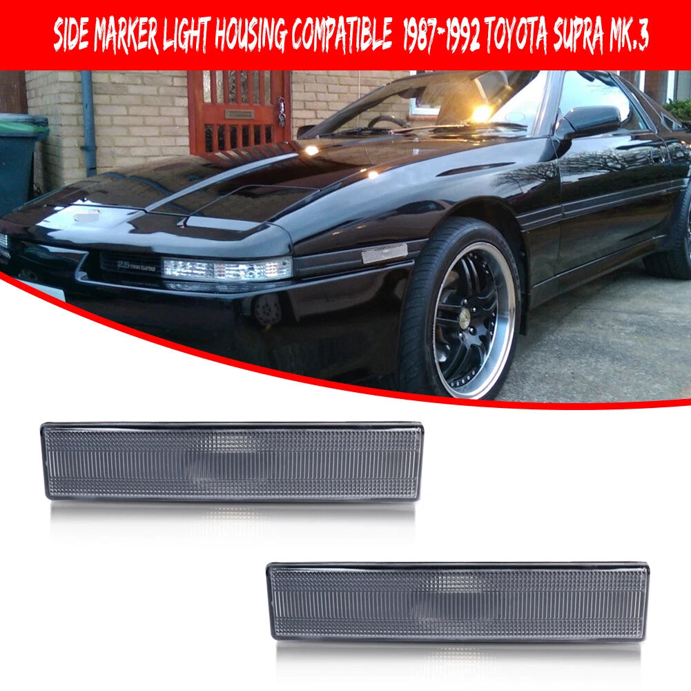 Clear Lens Front Bumper Side Marker Signal Light for Toyota Supra (1987–1992)