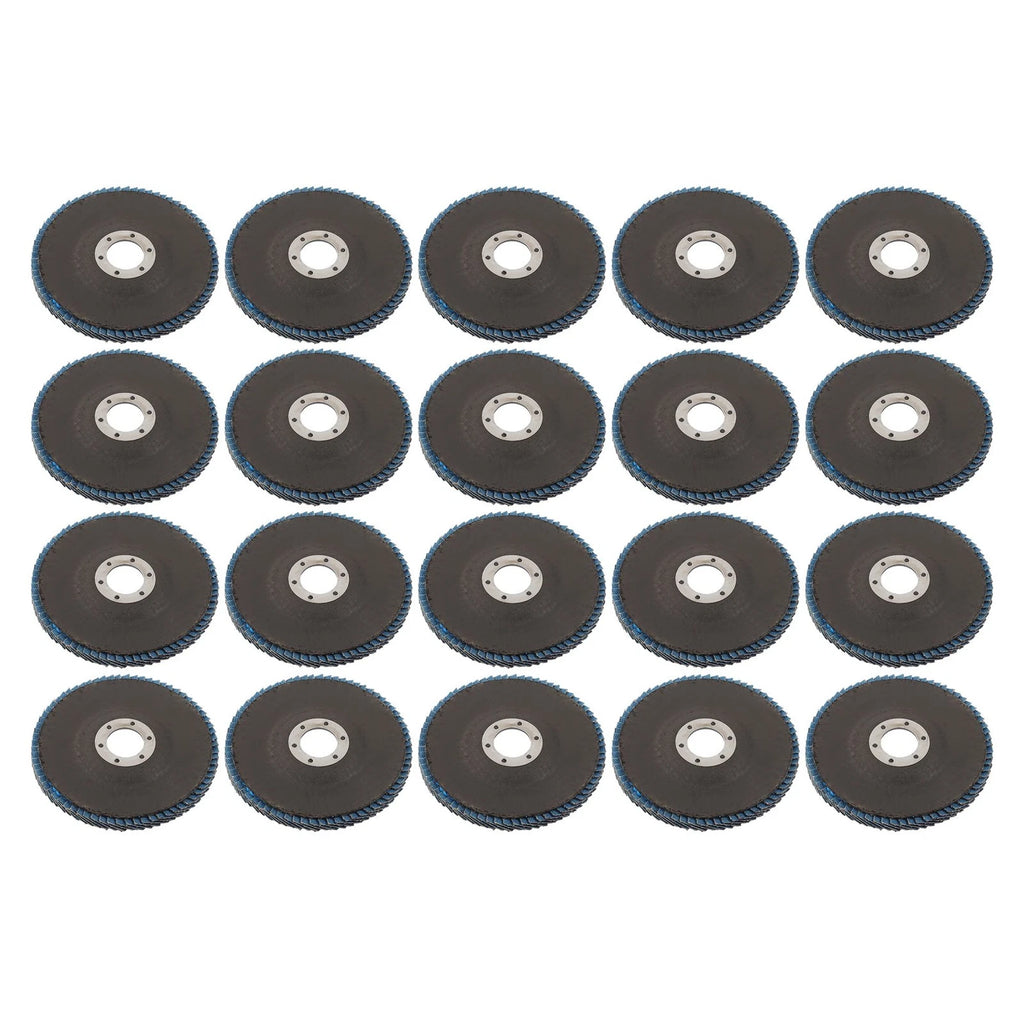 Set of 20 Zirconium Flap Discs 40 Grit for Angle Grinder (5" x 7/8")