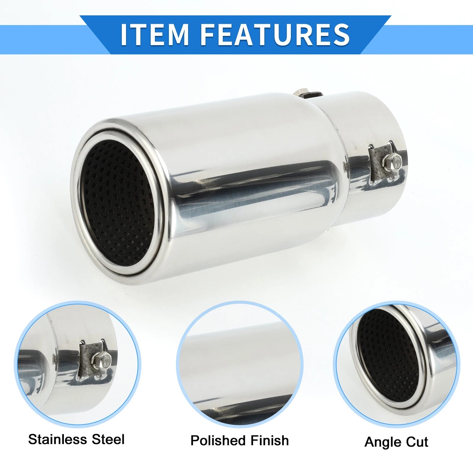 Exhaust Tip for Toyota Land Cruiser Prado (1 Pc, 1.3" - 2.9" Inlet)