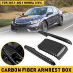 Armrest Box Cover for Honda Civic (2016–2021) Carbon Fiber Style