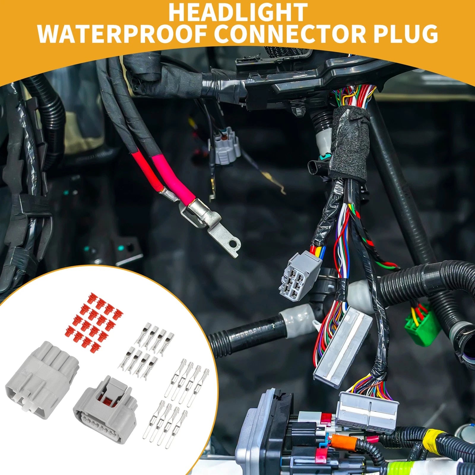 8Pin Headlight Waterproof Connector Plug for Toyota 