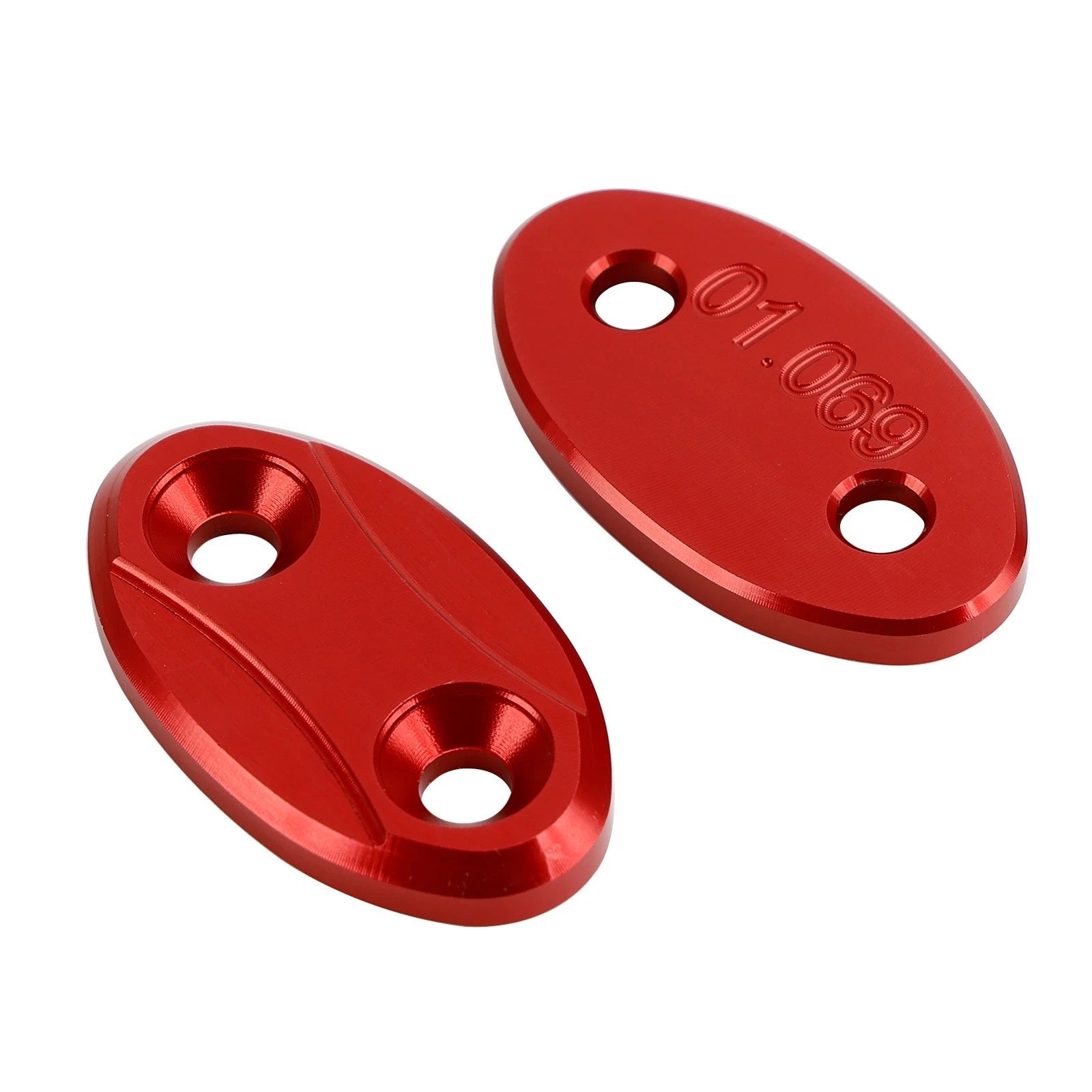 Set of 2 Aluminum Mirror Block Off Plates Hole Caps Red for Yamaha YZF-R1 (2007–2014)