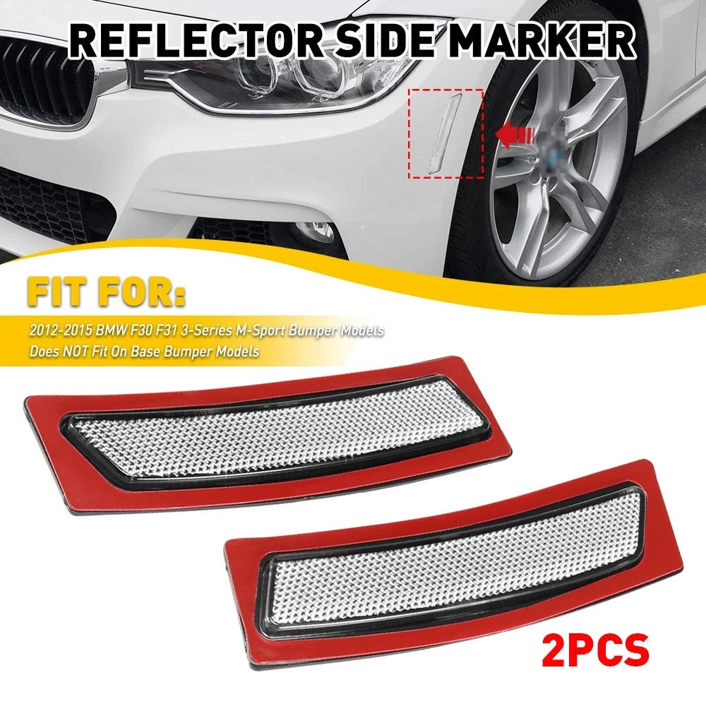 Set of 2 Front Bumper Reflector Side Marker Lights for BMW 3-Series (2012–2015)