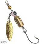 5PCS Rotating Metal Fishing Lure Spinner Bait for Trout