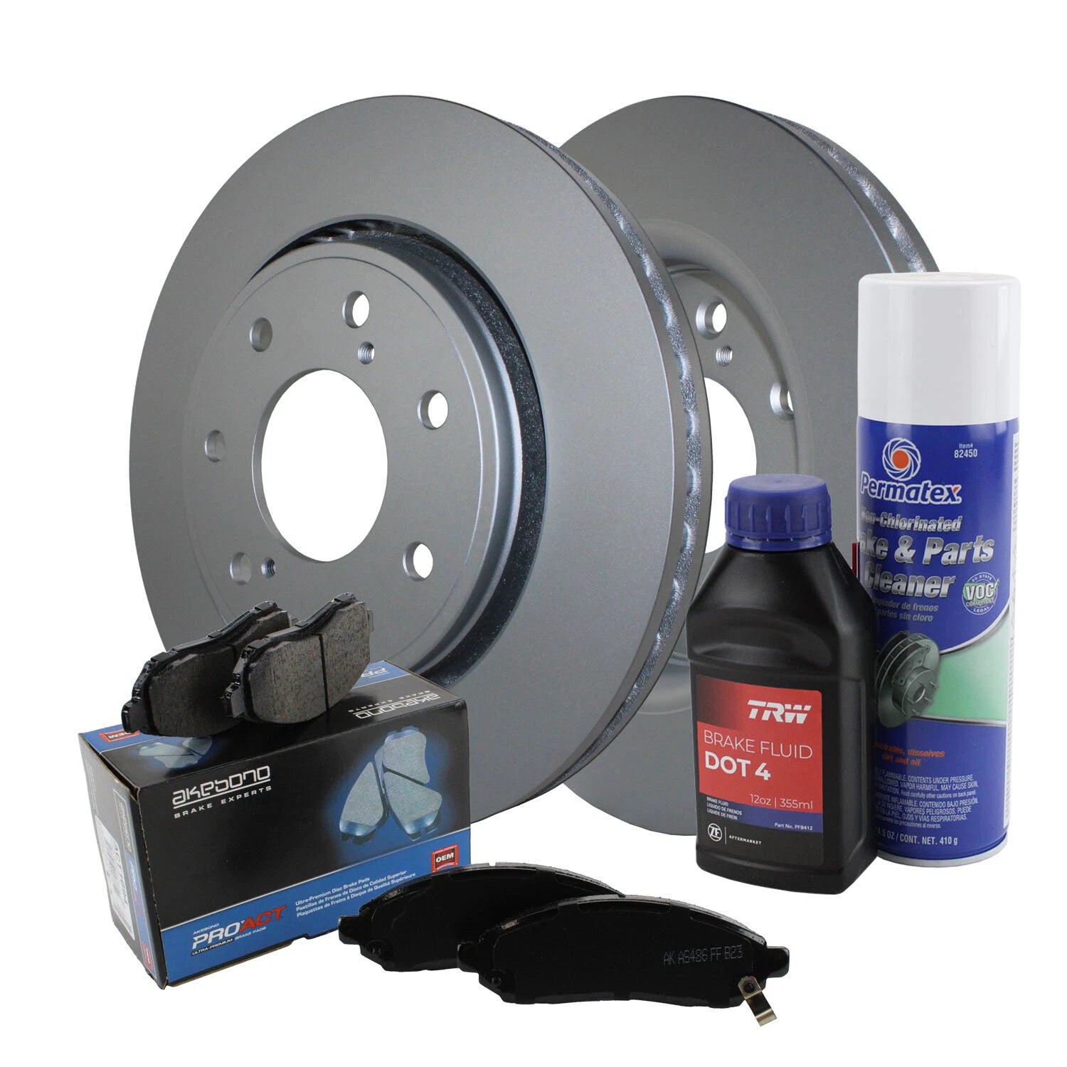Front Brake Kit 350mm Disc Rotors Akebono Ceramic Pads for Ford F-150 (2015–2023)