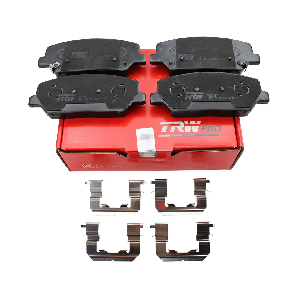 Set of 4 TRW Pro Low-Metallic Brake Pads for Veloster Forte Koup Forte5 (2011–2018)
