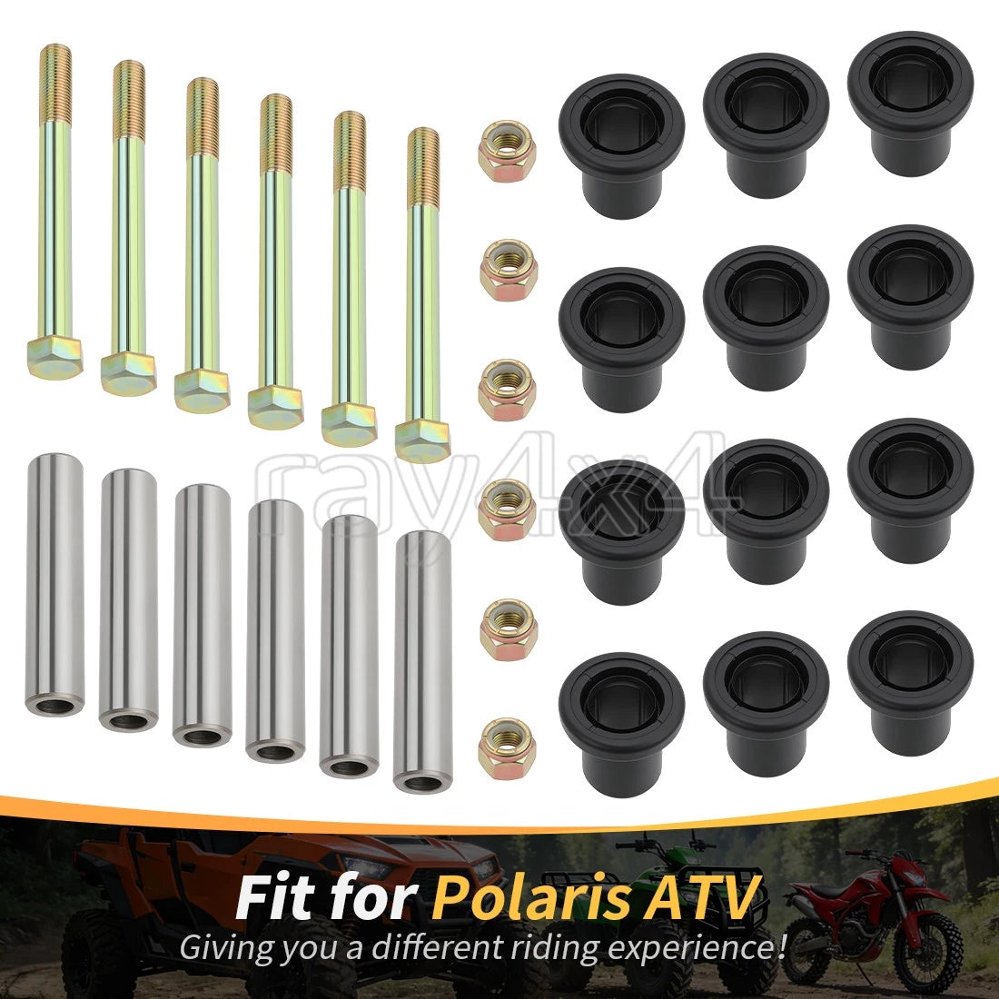 Rear Upper A-Arm Bushing Kit for Polaris Sportsman 400 450 570 6x6 800 (2000–2023)