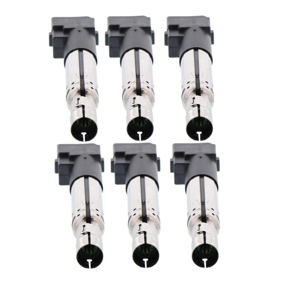 Set of 6 Ignition Coils for Audi A3 Quattro, Q7, Porsche Cayenne, VW Eos, Passat R32, Touareg