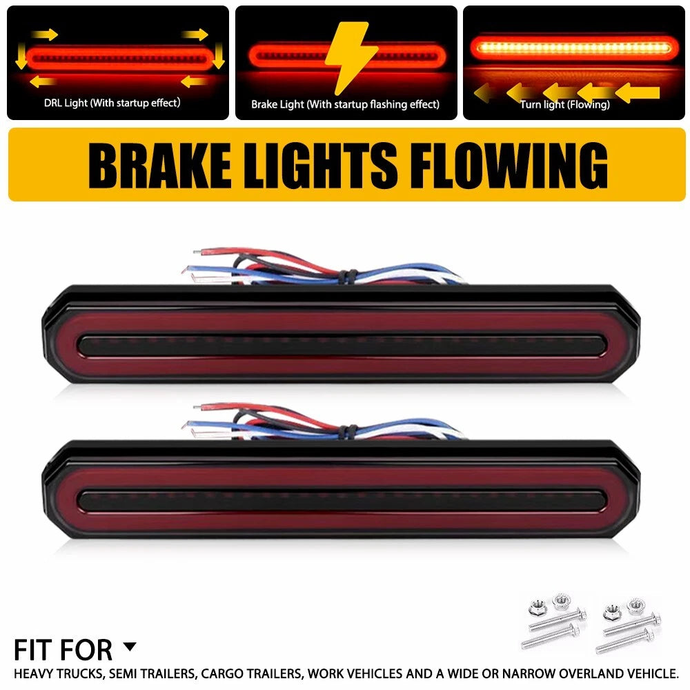 2X 9" Red/Amber LED Tail Light for Truck Trailer (YYYY–YYYY)