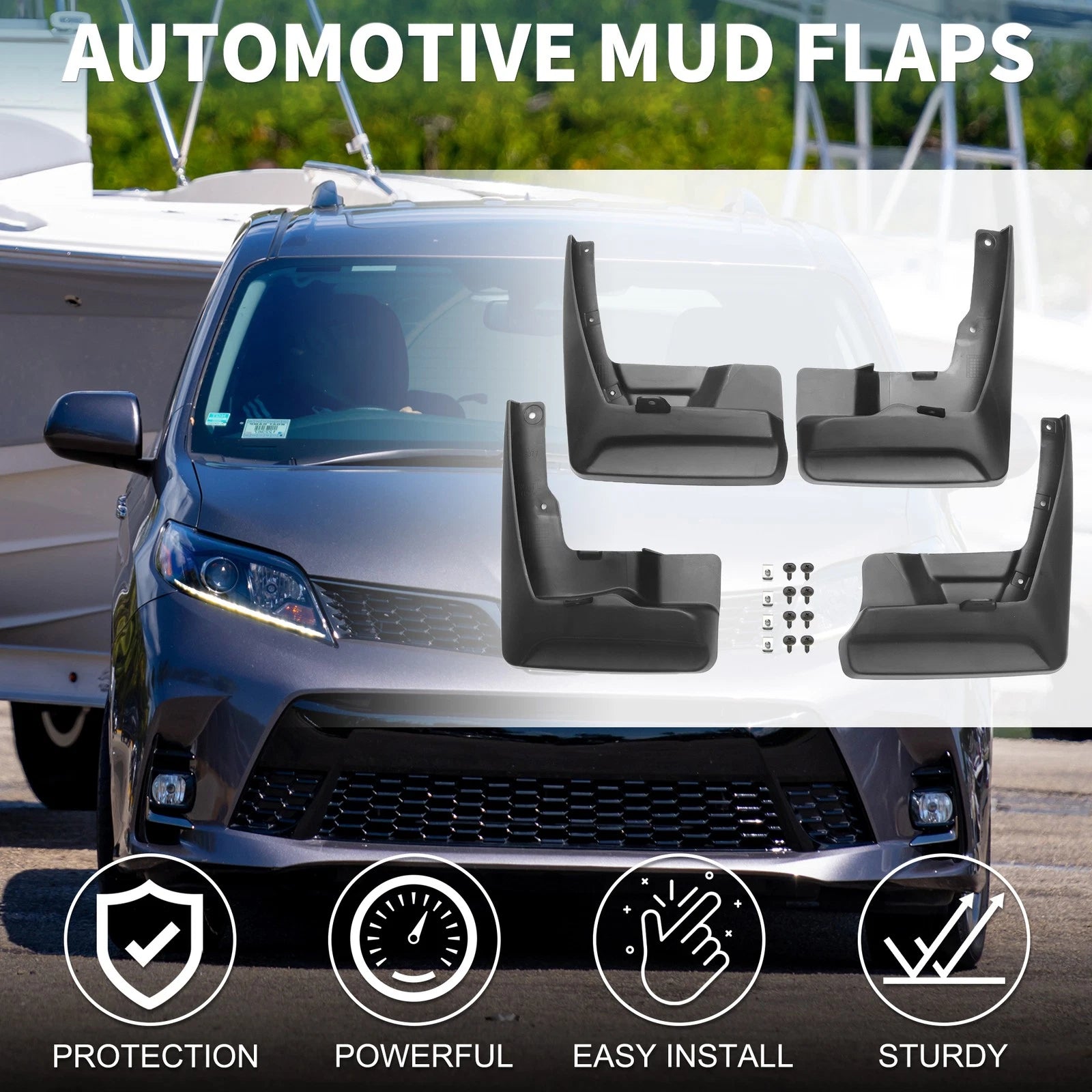 Mud Flap Splash Guard for Toyota Sienna (2011–2017)