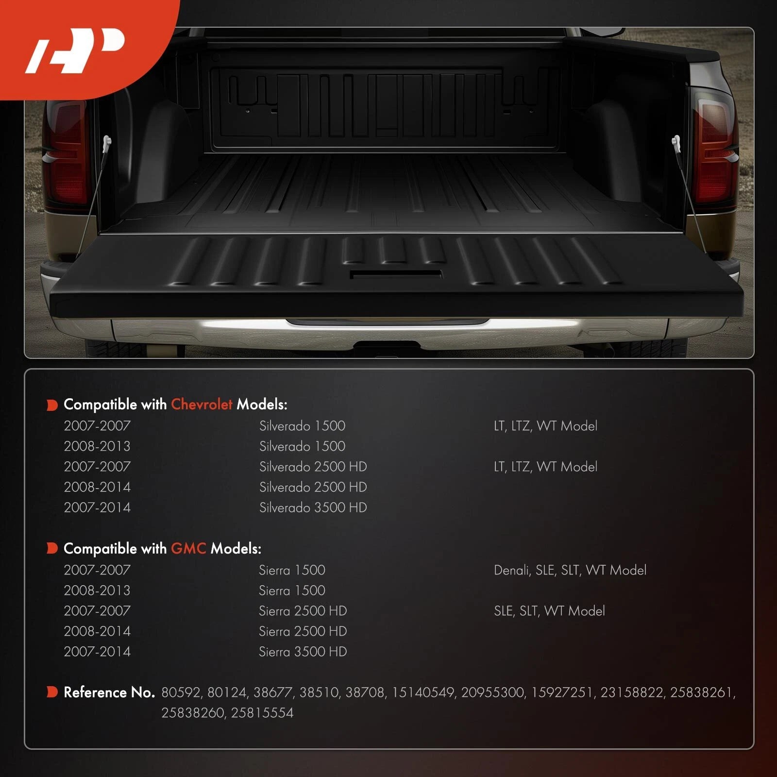 Tailgate Hardware Rebuild Kit with Cable for Chevy Silverado GMC Sierra