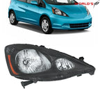 Right Halogen Headlight for Honda Fit Sport (2009–2011) Black