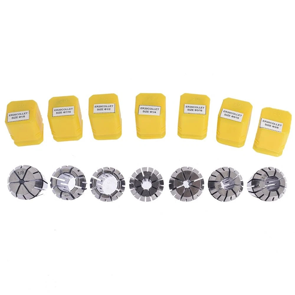 7Pc Spring Collet Set for CNC Milling Lathe Engraving Machine