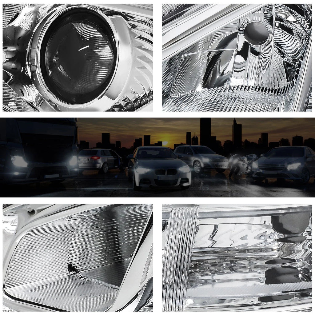 Projector Headlights for Nissan Maxima (2009–2014) - Chrome Housing, Clear Side