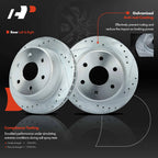 Set of 8 Rear Drilled Brake Rotors, Pads & Calipers for Chevrolet Tahoe GMC