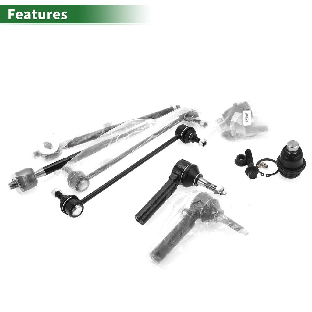 Set of 8 Front Suspension Kit Tie Rod Ends Sway Bar Links for Dodge