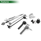 Set of 8 Front Suspension Kit Tie Rod Ends Sway Bar Links for Dodge