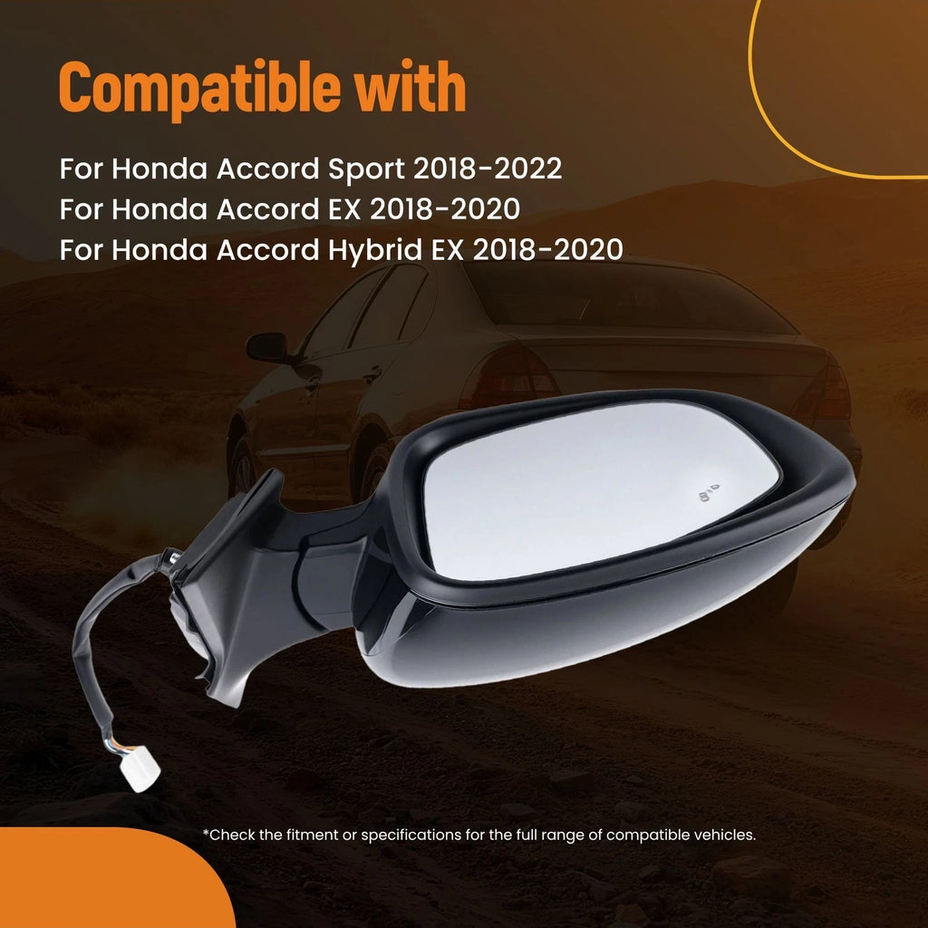 Driver Side Mirror for Honda Accord Hybrid (2018–2022) 76258TVAA22 Black