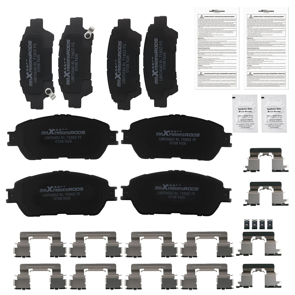8pcs Ceramic Brake Pads Set for Toyota Sienna (2004–2010)