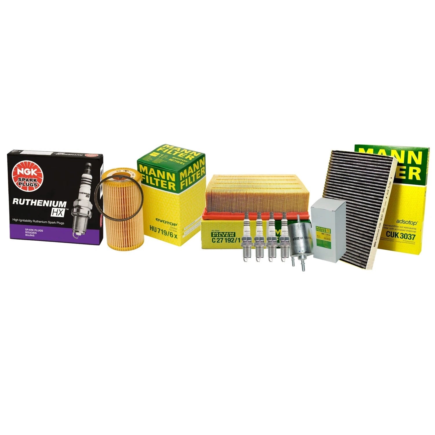 Tune Up Kit with Mann Filters & NGK Spark Plugs for Audi A4 Quattro (2002–2008)