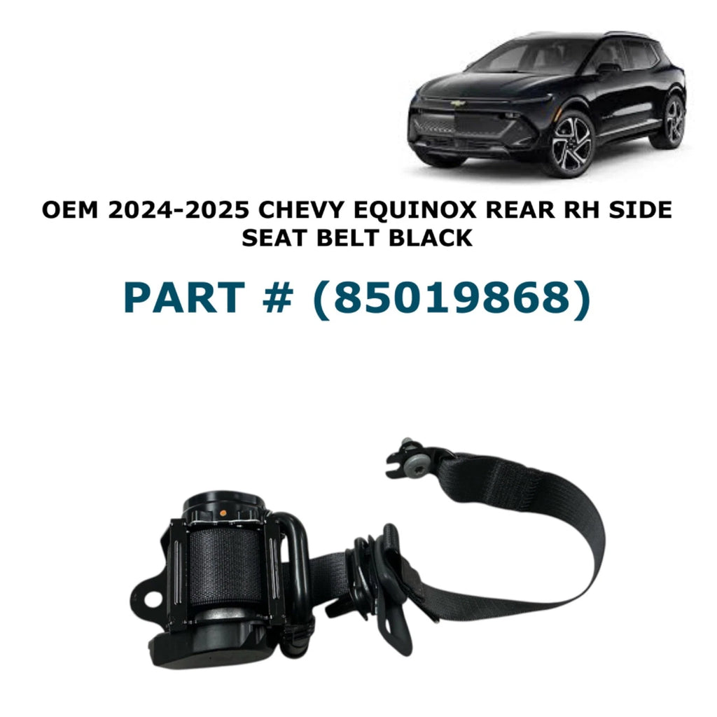 Rear Right Side Seat Belt for Chevy Equinox EV (2024–2025) 85019868, Black