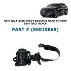 Rear Right Side Seat Belt for Chevy Equinox EV (2024–2025) 85019868, Black