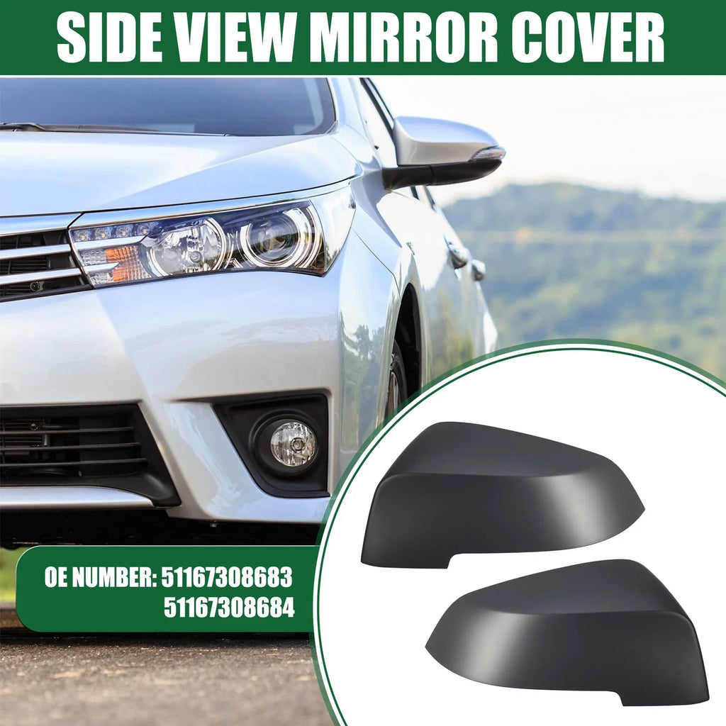 Pair Left Right Rearview Mirror Covers for BMW 528i Deep Gray (2011-2016)