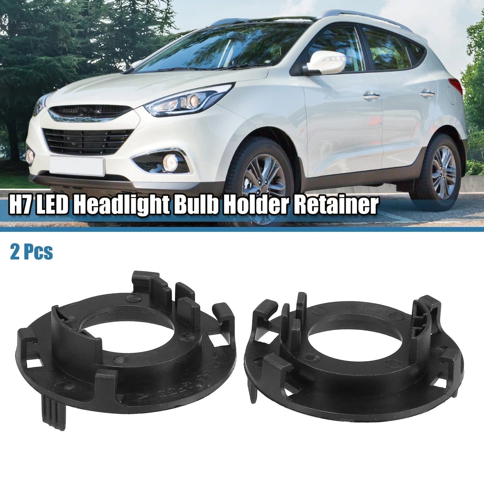 2X H7 LED Headlight Bulb Retainers Holder Adapter for Hyundai Mistra (2017)