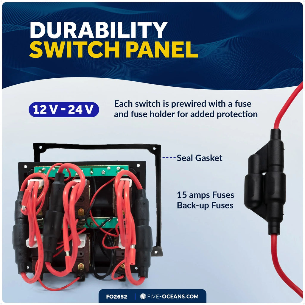 6 Gang Toggle Switch Panel for Marine Applications (FO2652)