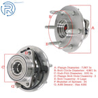 Pair Front Wheel Bearing Hub Assembly for GMC Sierra 1500 (1999-2006)