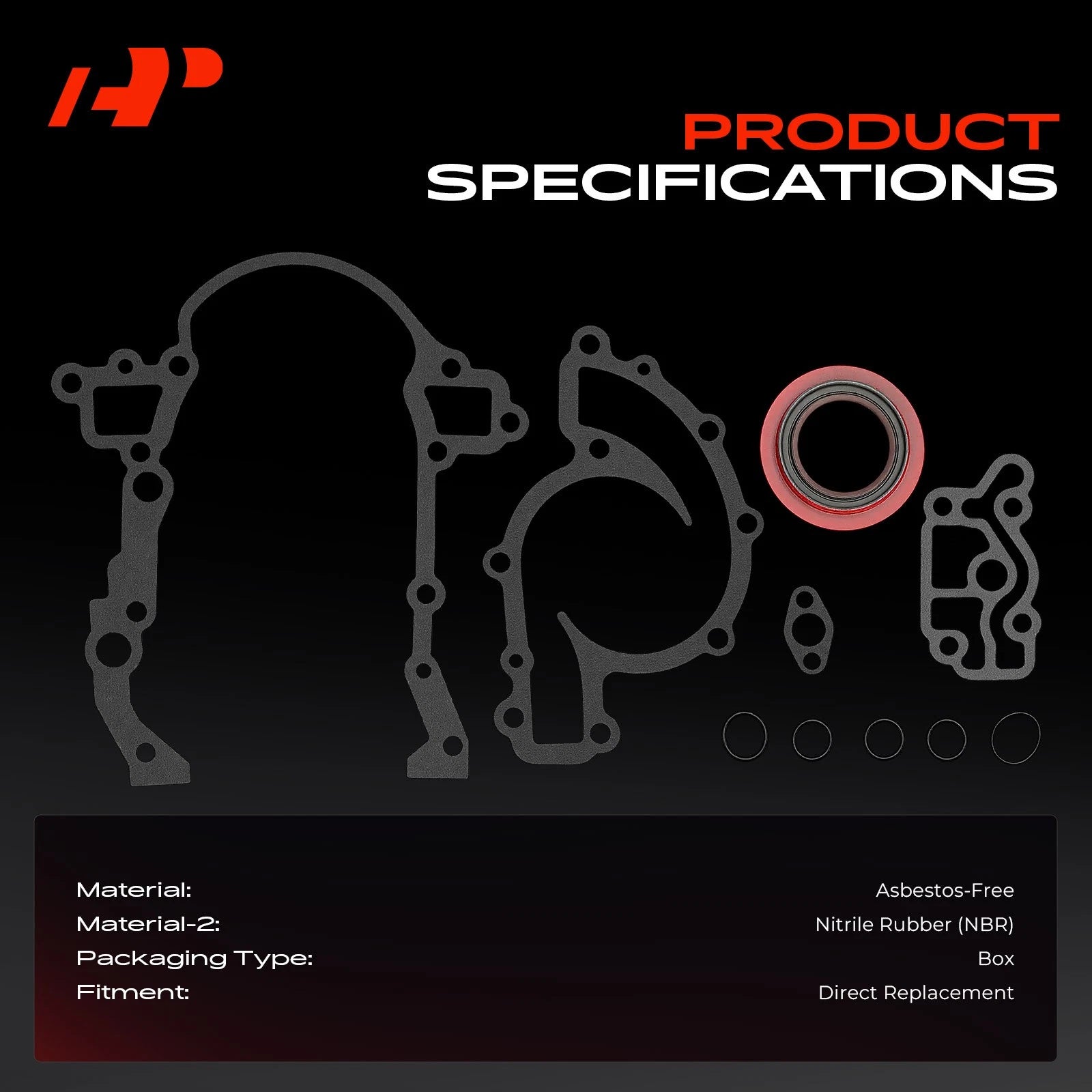 Engine Timing Cover Gasket Set for Buick Regal, LeSabre, Chevy, Pontiac