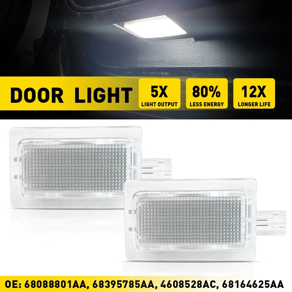 2Pcs LED Door Footwell Lights for Dodge Magnum, Challenger, Chrysler 300 (2005–2010)