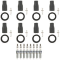 Set of 8 NGK Ruthenium HX Spark Plugs & Coil Boots for Equus Genesis (2015–2016)
