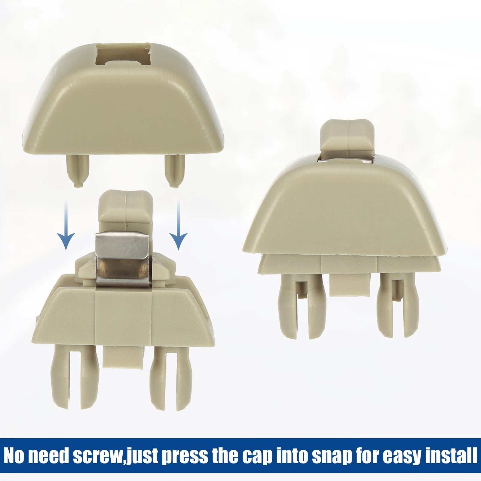 Set of 4 Sun Visor Hook Clips for Volkswagen Audi  Beige