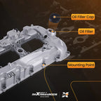 Aluminum Valve Cover Kit w/ Gasket, Bolts & Oil Cap for BMW N55 640i 740i X3 X5 (2011–2019)